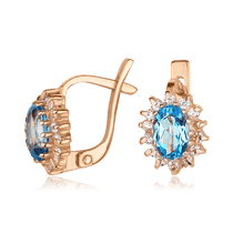 оглядове фото Золоті сережки з топазом 576730