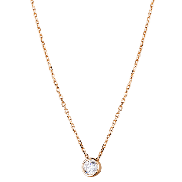 Золоте кольє у червоному золоті з фіанітом 038238 детальне зображення ювелірного виробу Золоте кольє у червоному золоті з фіанітом 038238 детальне зображення ювелірного виробу