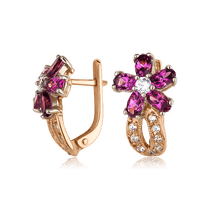 обзорное фото Золотые серьги с аметистом 024398 Золотые серьги с аметистом обзорное фото Золотые серьги с аметистом 024398  Золотые серьги с аметистом