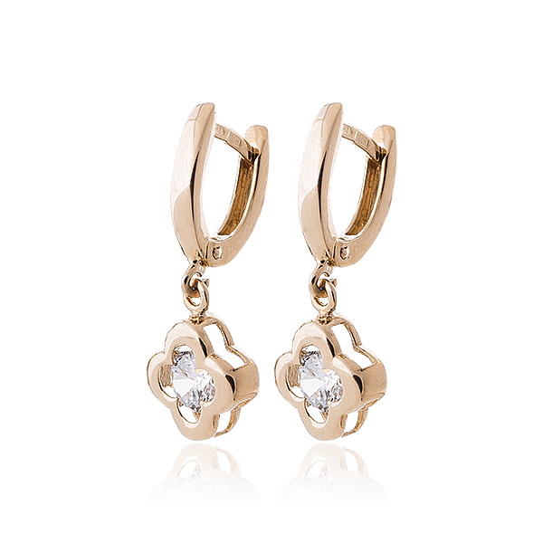 Сережки з білого золота з фіанітом 029261 детальне зображення ювелірного виробу Сережки з білого золота з фіанітом 029261 детальне зображення ювелірного виробу