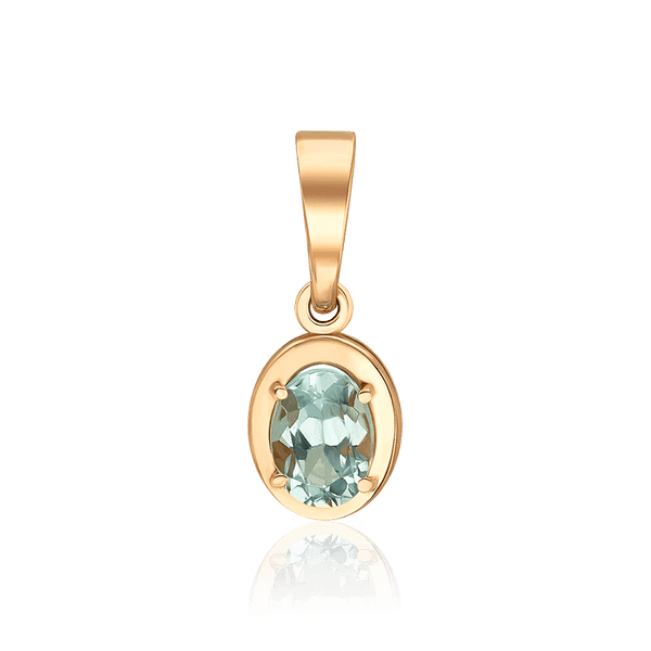 Лаконичный золотой кулон с топазом 036667 детальное изображение ювелирного изделия Золотые подвески Лаконичный золотой кулон с топазом 036667 детальное изображение ювелирного изделия Золотые подвески