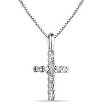 обзорное фото Колье (цепочка и подвески) из белого золота крестик с бриллиантами 038890 Золотое колье с бриллиантами обзорное фото Колье (цепочка и подвески) из белого золота крестик с бриллиантами 038890  Золотое колье с бриллиантами