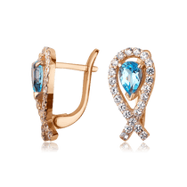 обзорное фото Золотые серьги с топазом в форме капельки 519348 Золотые серьги с топазом обзорное фото Золотые серьги с топазом в форме капельки 519348  Золотые серьги с топазом