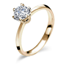 оглядове фото Каблучка для заручин з діамантом із жовтого золота 024541