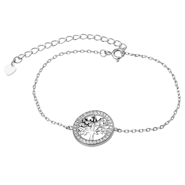 Серебряный браслет на руку Дерево Жизни с белыми фианитами 925 пробы 039713 детальное изображение ювелирного изделия Серебряные женские браслеты Серебряный браслет на руку Дерево Жизни с белыми фианитами 925 пробы 039713 детальное изображение ювелирного изделия Серебряные женские браслеты