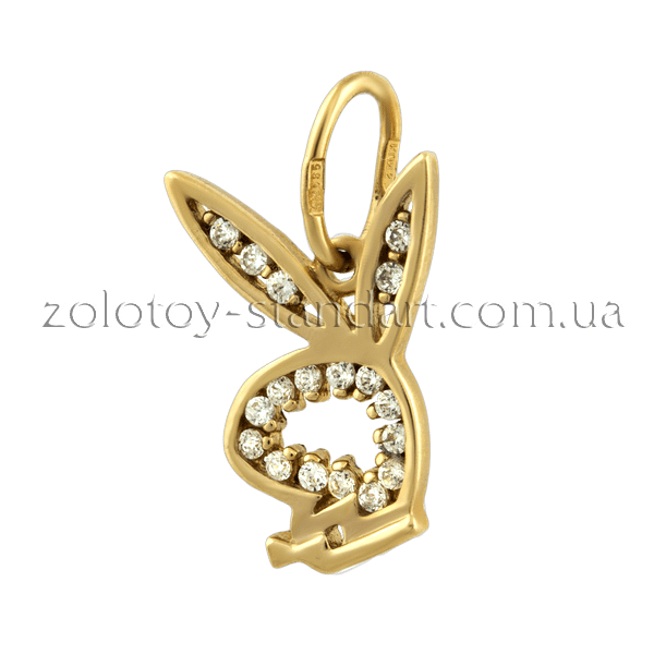 Золотой подвес Playboy 421760 детальное изображение ювелирного изделия Золотые кулоны с фианитом