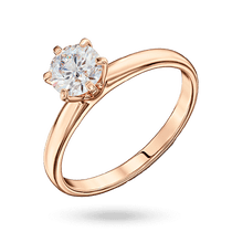 обзорное фото Золотое кольцо «Корона» с фианитом 041153  Золотые кольца с фианитом