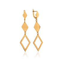 обзорное фото Золотые серьги 400037 Золотые серьги с английским замком обзорное фото Золотые серьги 400037  Золотые серьги с английским замком