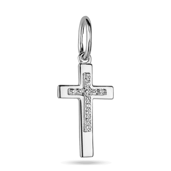 Золотой маленький крестик с фианитами в белом золоте 038043 детальное изображение ювелирного изделия Декоративные золотые крестики Золотой маленький крестик с фианитами в белом золоте 038043 детальное изображение ювелирного изделия Декоративные золотые крестики