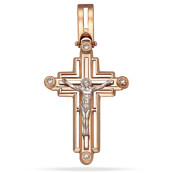 Золотой крестик с фианитами 028815 детальное изображение ювелирного изделия Декоративные золотые крестики Золотой крестик с фианитами 028815 детальное изображение ювелирного изделия Декоративные золотые крестики