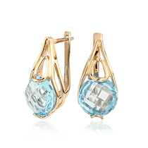 обзорное фото Золотые серьги с топазом 024610 Золотые серьги с топазом обзорное фото Золотые серьги с топазом 024610  Золотые серьги с топазом