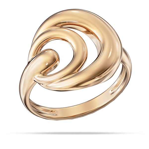 Абстрактна незвичайна золота каблучка з плавними вигнутими лініями, які переплітаються  Абстрактна незвичайна золота каблучка з плавними вигнутими лініями, які переплітаються