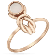 обзорное фото Стильное золотое повседневное кольцо с перламутром 035252  Золотые кольца