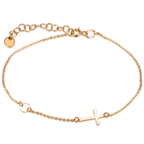 обзорное фото Золотой браслет с крестиком 029725  Золотые браслеты без камней
