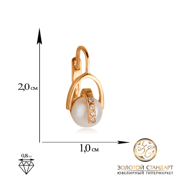 Золотые серьги с жемчугом Золотые серьги с жемчугом