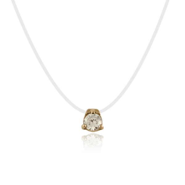 Золотой кулон с фианитом на леске 030126 детальное изображение ювелирного изделия Золотые колье с камнями Золотой кулон с фианитом на леске 030126 детальное изображение ювелирного изделия Золотые колье с камнями