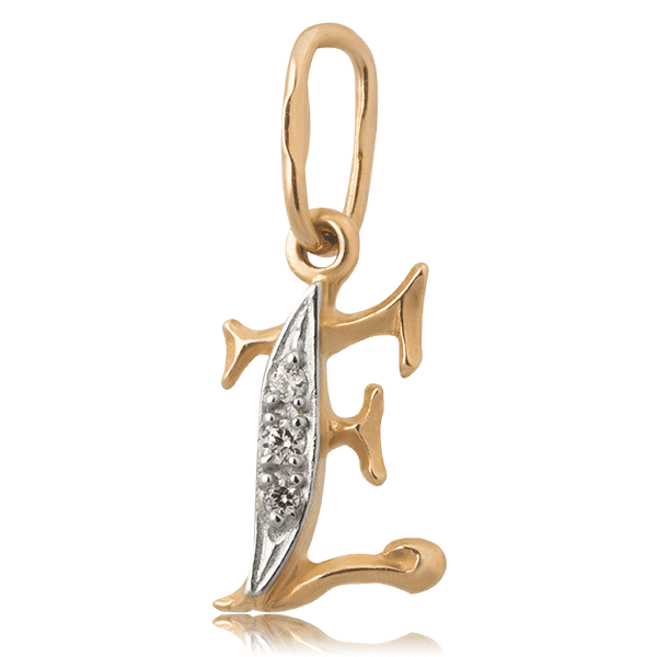 Золотой подвес буква Е 62302 детальное изображение ювелирного изделия Подвески буквы из золота Золотой подвес буква Е 62302 детальное изображение ювелирного изделия Подвески буквы из золота