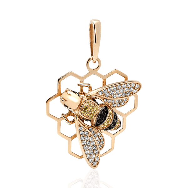 Эксклюзивный подвес Золотая Пчела с фианитами 028430 детальное изображение ювелирного изделия Золотые кулоны с фианитом Эксклюзивный подвес Золотая Пчела с фианитами 028430 детальное изображение ювелирного изделия Золотые кулоны с фианитом