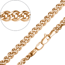 обзорное фото Женская цепочка в красном и белом золоте Нонна 033310  Золотые цепочки женские