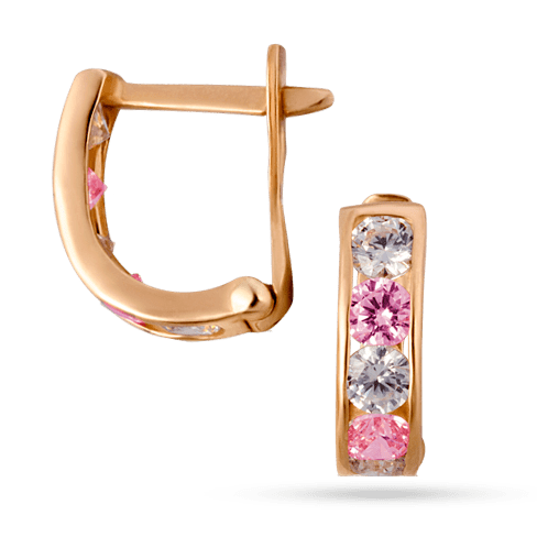 Детские золотые серьги с цирконием 90015 детальное изображение ювелирного изделия Серьги с камнями