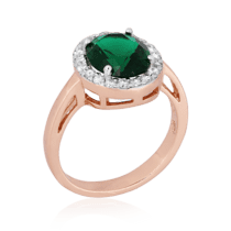 обзорное фото Серебряное кольцо с фианитами 024877  Кольца с позолотой