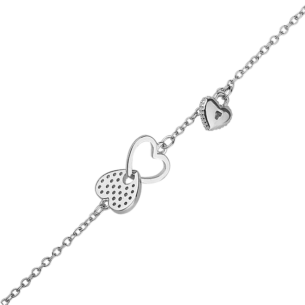 Серебряный браслет Сердце-замочек с фианитами 027709 детальное изображение ювелирного изделия Серебряные женские браслеты Серебряный браслет Сердце-замочек с фианитами 027709 детальное изображение ювелирного изделия Серебряные женские браслеты