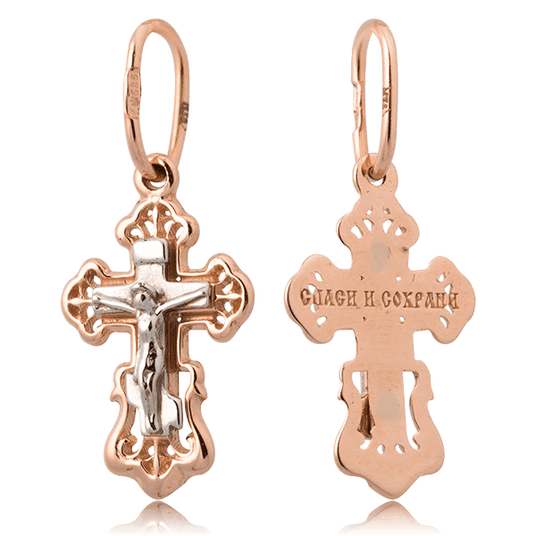 Золотой крестик 1,4,0803 детальное изображение ювелирного изделия Детский золотой крестик