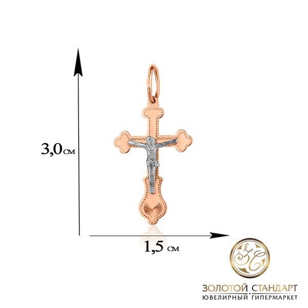 Золотой крест из красного и белого золота Золотой крест из красного и белого золота