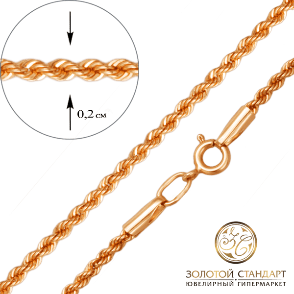 Золотий ланцюг Жгут 11002 детальне зображення ювелірного виробу