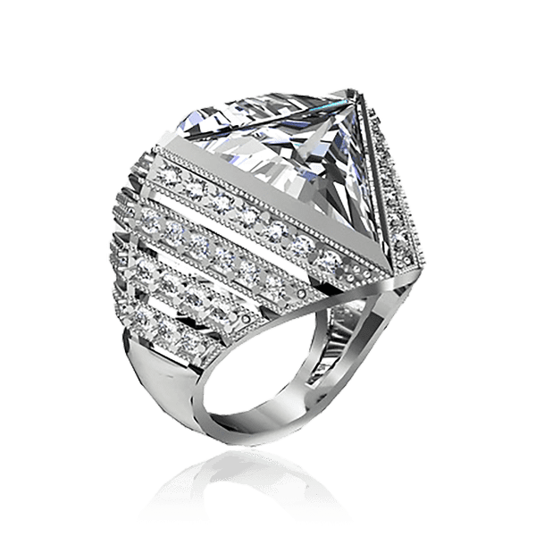 Серебряное массивное кольцо с фианитами 034773 детальное изображение ювелирного изделия Серебряные кольца Серебряное массивное кольцо с фианитами 034773 детальное изображение ювелирного изделия Серебряные кольца