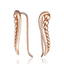 обзорное фото Золотые серьги Каффы Волна с шариками 032356 Золотые серьги каффы обзорное фото Золотые серьги Каффы Волна с шариками 032356  Золотые серьги каффы
