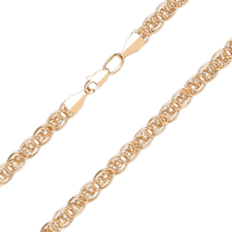 обзорное фото Золотая цепочка на шею плетение Нонна/Бисмарк 035467  Золотые цепочки