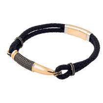 обзорное фото Браслет каучуковый в золоте с фианитами 025670 Золотые браслеты с каучуком обзорное фото Браслет каучуковый в золоте с фианитами 025670  Золотые браслеты с каучуком