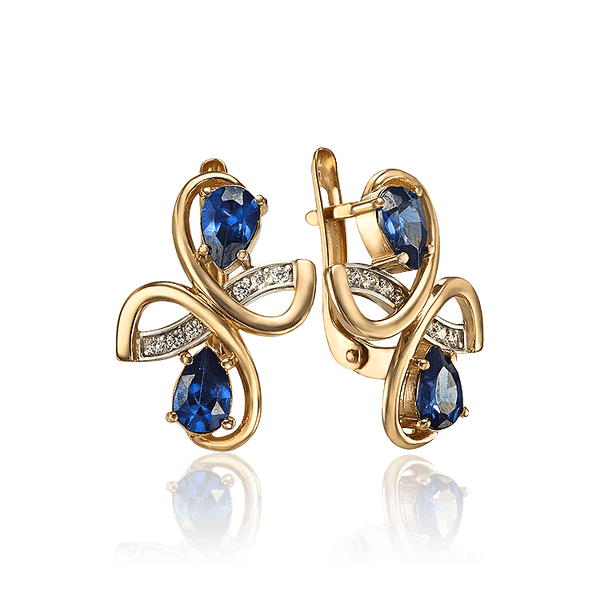 Женские золотые серьги с синими камнями 033965 детальное изображение ювелирного изделия Золотые серьги Женские золотые серьги с синими камнями 033965 детальное изображение ювелирного изделия Золотые серьги
