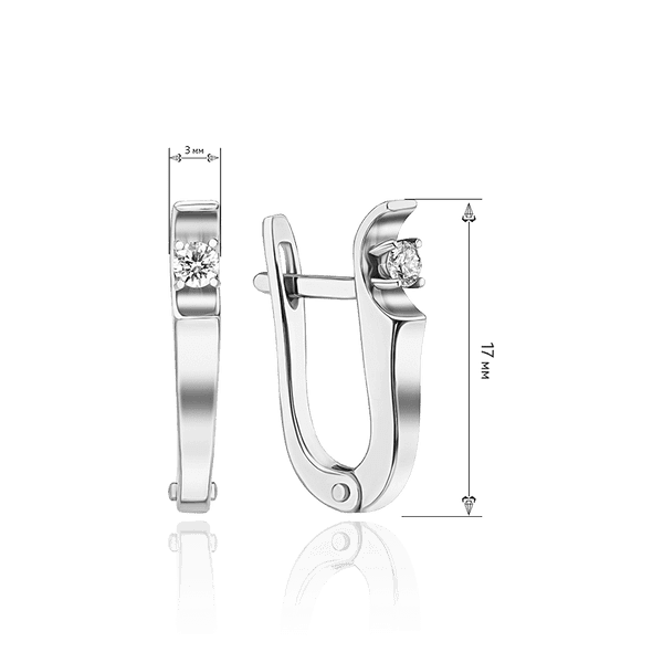 серьги из белого золота с бриллиантами