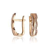 обзорное фото Золотые серьги дорожки с цирконием 030553 Золотые серьги с фианитом обзорное фото Золотые серьги дорожки с цирконием 030553  Золотые серьги с фианитом