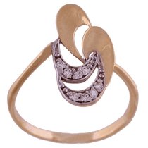 оглядове фото Золоте кільце з цирконієм К722