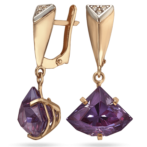 Серьги с александритом в золоте 585 пробы Виолетта 034410 детальное изображение ювелирного изделия Золотые серьги Серьги с александритом в золоте 585 пробы Виолетта 034410 детальное изображение ювелирного изделия Золотые серьги