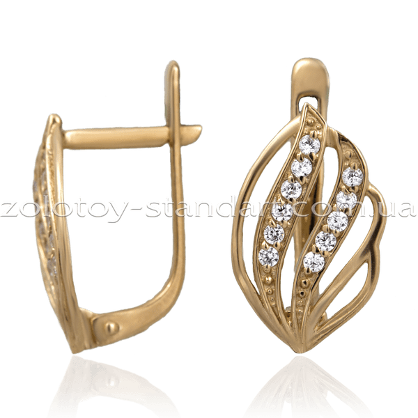 Золотые серьги 2930 детальное изображение ювелирного изделия Золотые серьги с фианитом Золотые серьги 2930 детальное изображение ювелирного изделия Золотые серьги с фианитом