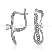 обзорное фото Серебряные серьги 420917С  Серебряные серьги с камнями