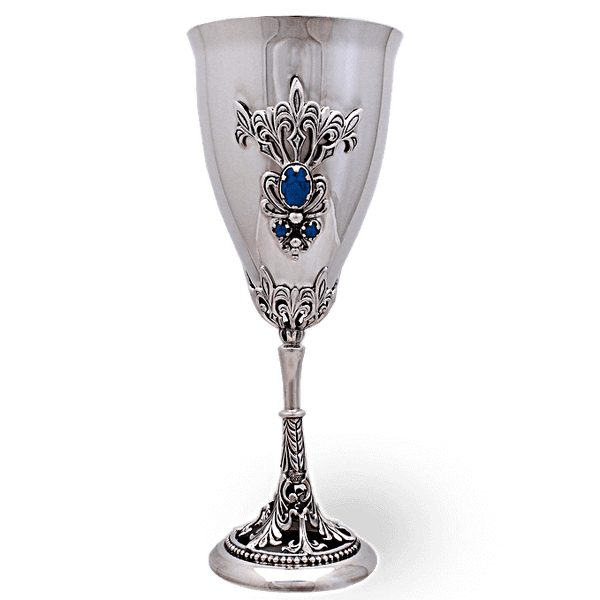 Срібний келих з ажурною ніжкою та вставкою бірюза 039254 детальне зображення ювелірного виробу Срібний келих з ажурною ніжкою та вставкою бірюза 039254 детальне зображення ювелірного виробу