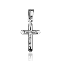 обзорное фото Крестик в белом золоте 026475  Золотые крестики