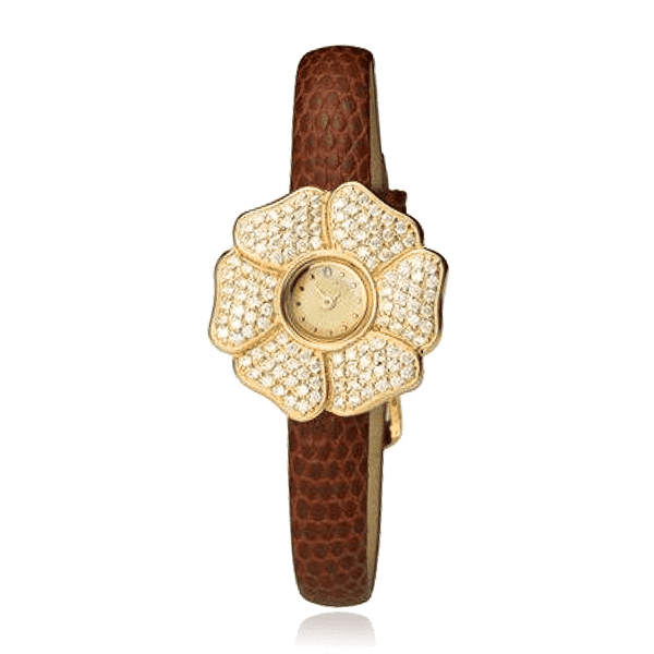 Женские золотые часы с кожанным ремешком Женские золотые часы с кожанным ремешком