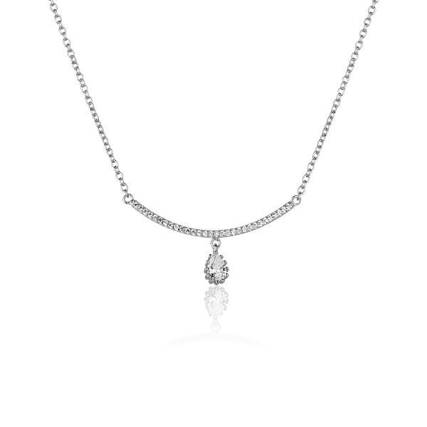 Срібне кольє Крапля з фіанітами 027436 детальне зображення ювелірного виробу