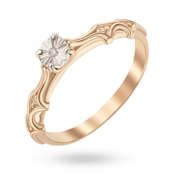 Золотое кольцо "Винтаж" с бриллиантом в рельефной оправе из белого золота 040892 детальное изображение ювелирного изделия Золотые кольца с бриллиантами Золотое кольцо "Винтаж" с бриллиантом в рельефной оправе из белого золота 040892 детальное изображение ювелирного изделия Золотые кольца с бриллиантами