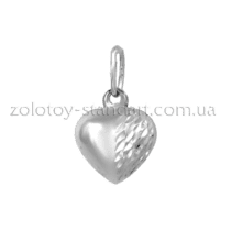 обзорное фото Серебряный подвес Сердце 62049  Серебряные подвески без вставок