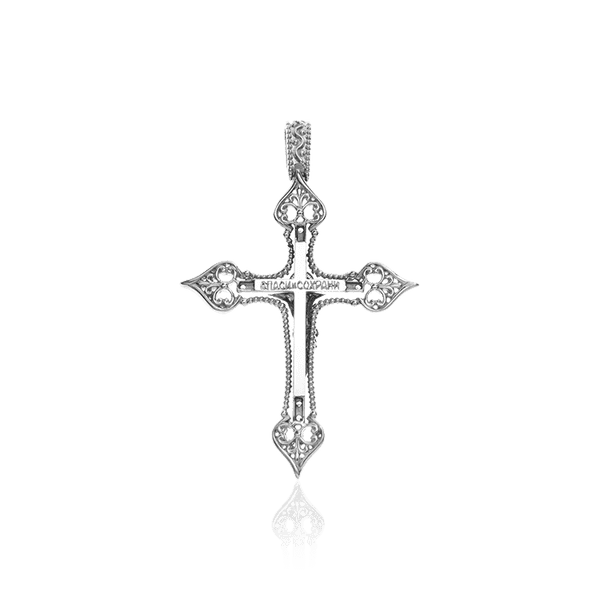крестик из серебра с надписью Спаси и Сохрани крестик из серебра с надписью Спаси и Сохрани