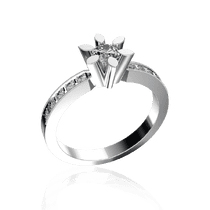 обзорное фото Золотое кольцо с бриллиантами 030422  Золотые кольца для помолвки с бриллиантом