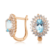 обзорное фото Золотые серьги с топазом 591578  Золотые серьги с топазом