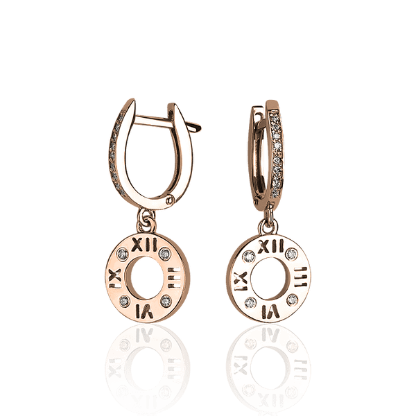 Золотые серьги с бриллиантами в красном золоте 031221 детальное изображение ювелирного изделия Золотые серьги с бриллиантами Золотые серьги с бриллиантами в красном золоте 031221 детальное изображение ювелирного изделия Золотые серьги с бриллиантами